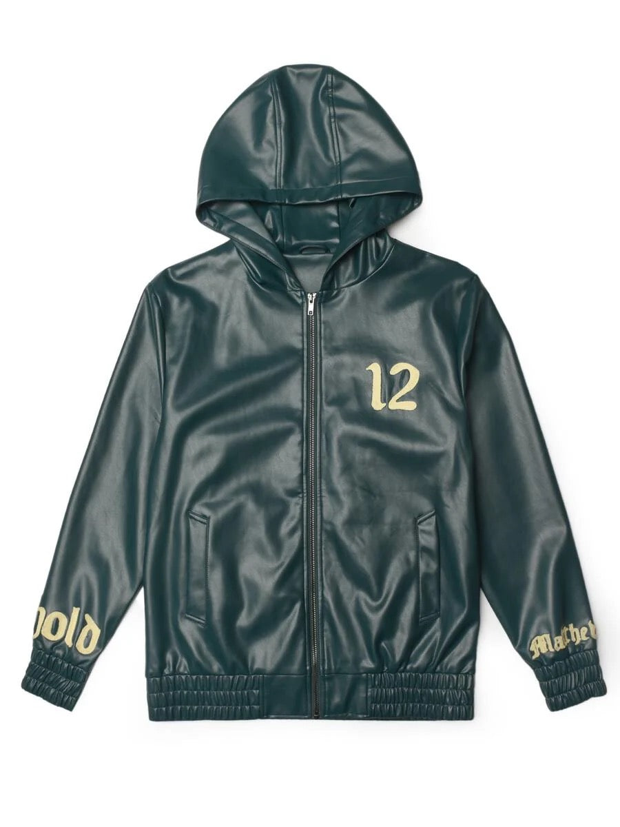 DCPL "Behold" Leather Zip Up Teal