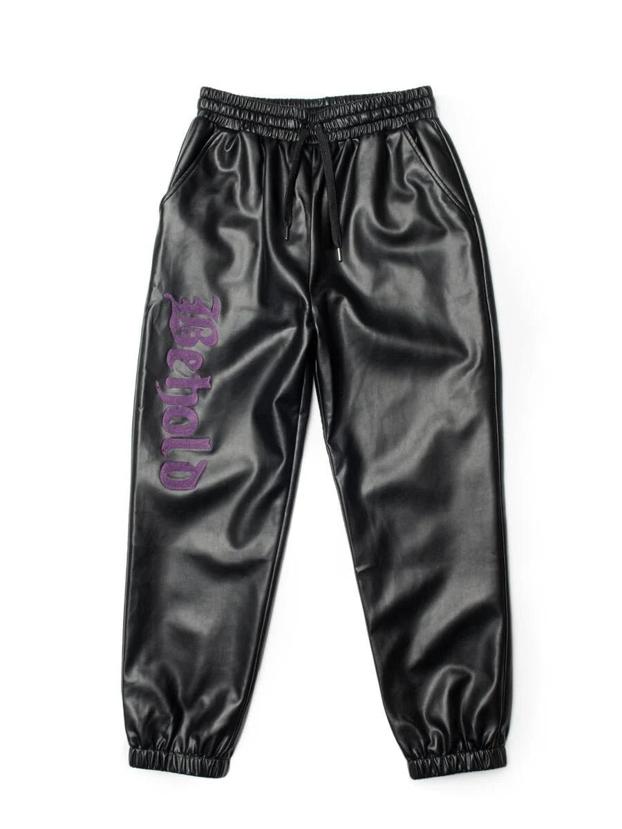 DCPL "Behold" Leather Joggers Black