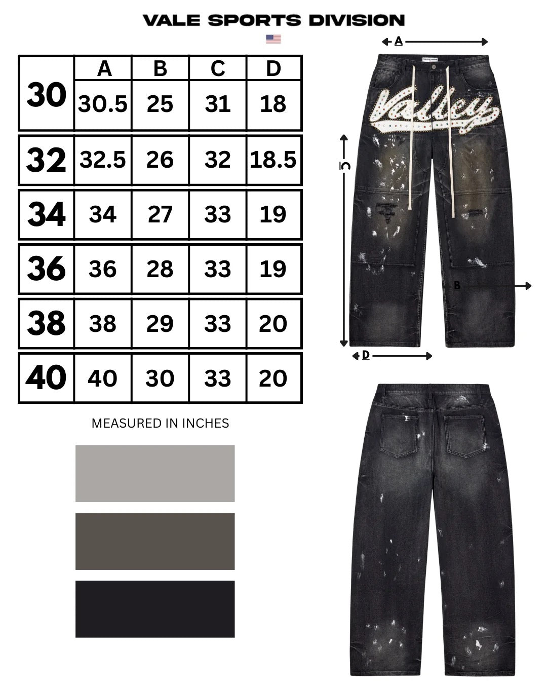 Vale Forever "Fury Painters" Baggy Pants Black Wash
