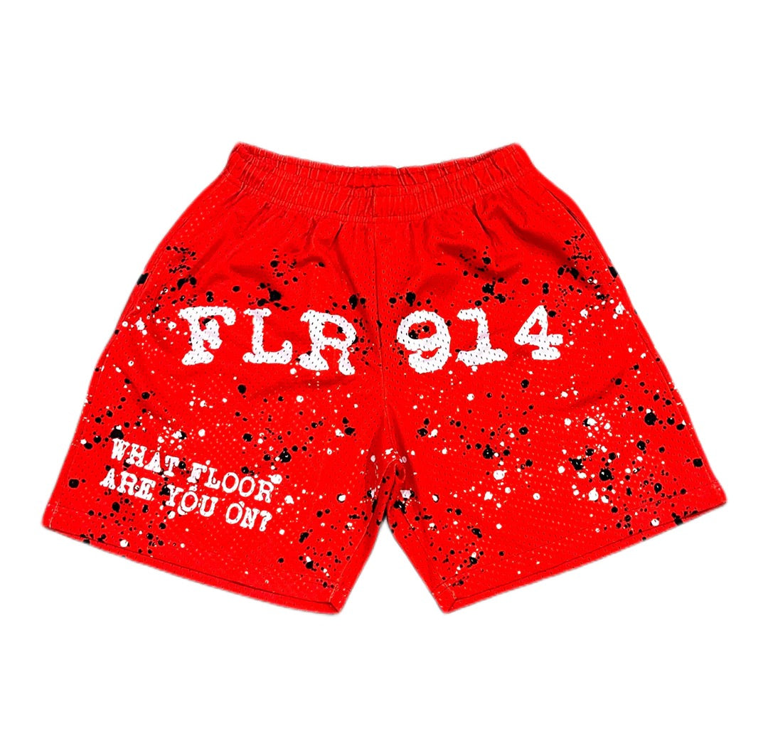 FLR914 "Splatter" Shorts Red