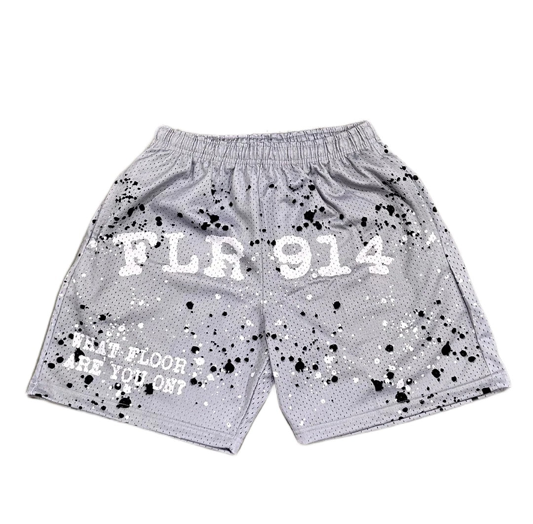 FLR914 "Splatter" Shorts Grey