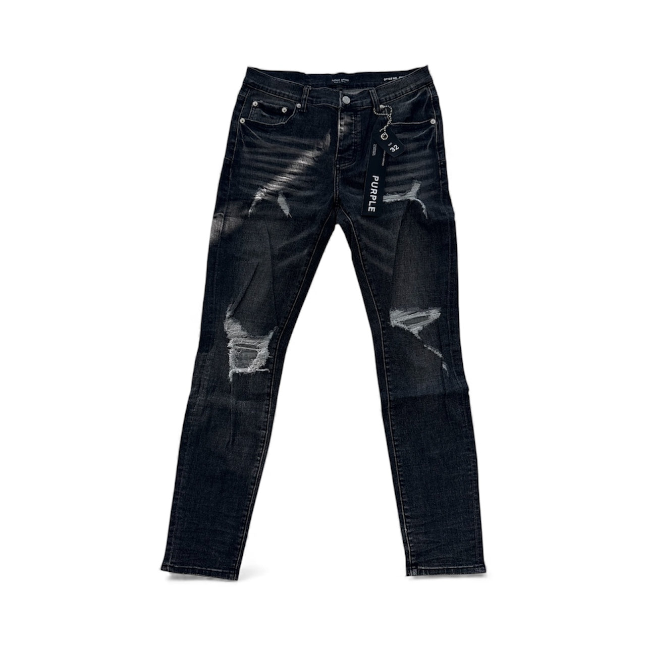 Purple Brand "Rips Holes" Skinny Black