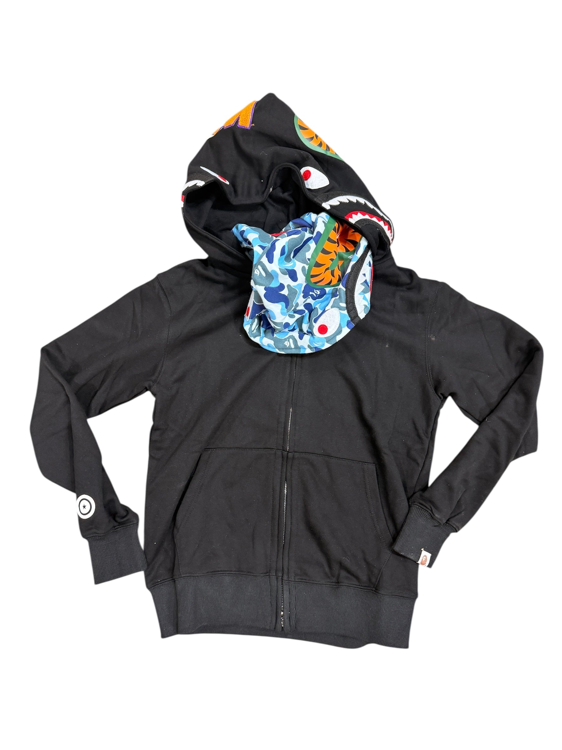 Bape "double hooded blue camo" hoody