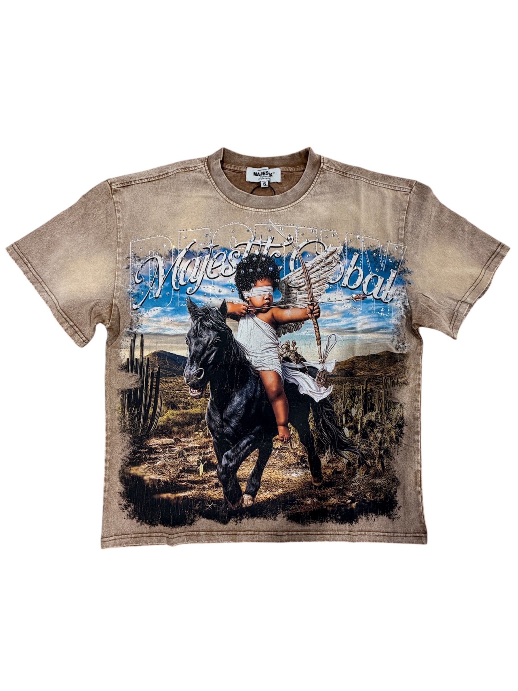 Majestic “Desert Rider” Graphic T-Shirt (Brown Wash)