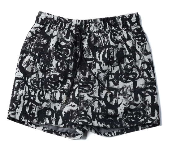 "UNIFIED TRNCHS"Black/White Shorts