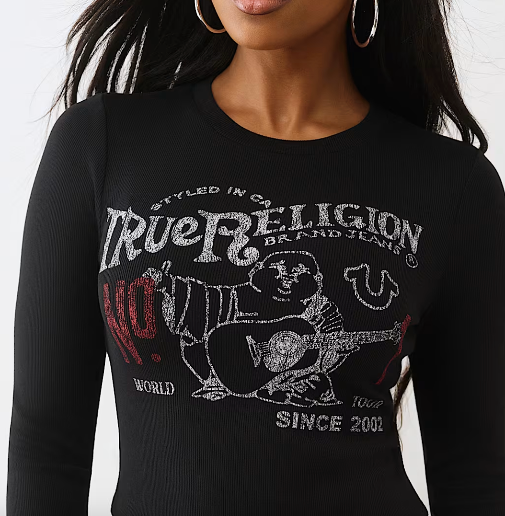 True Religion Buddha World Tour Long Sleeve – Black