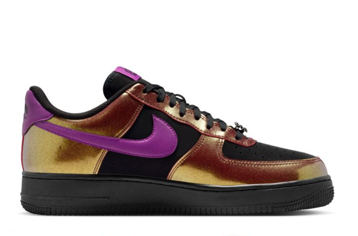 Nike Air Force 1 Low Metallic Gold/Bronze with Purple Swoosh