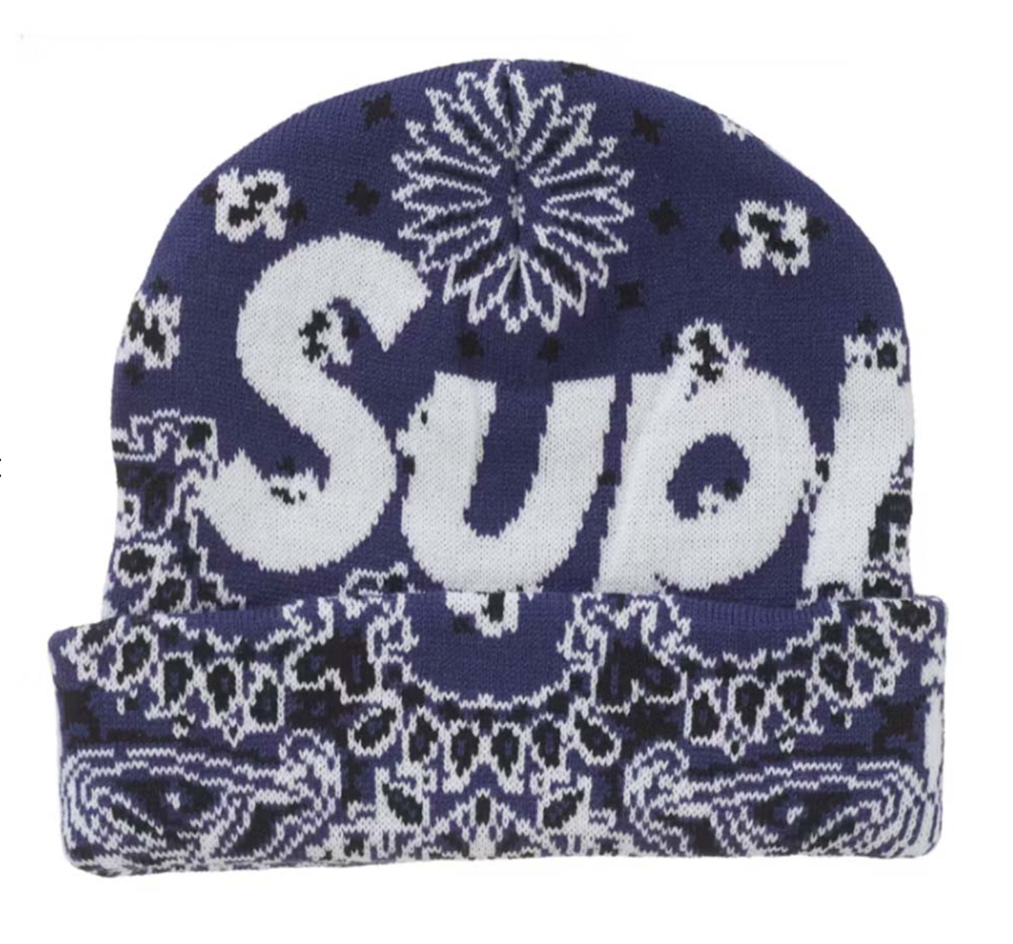 Supreme Bandana Big Logo Beanie Navy
