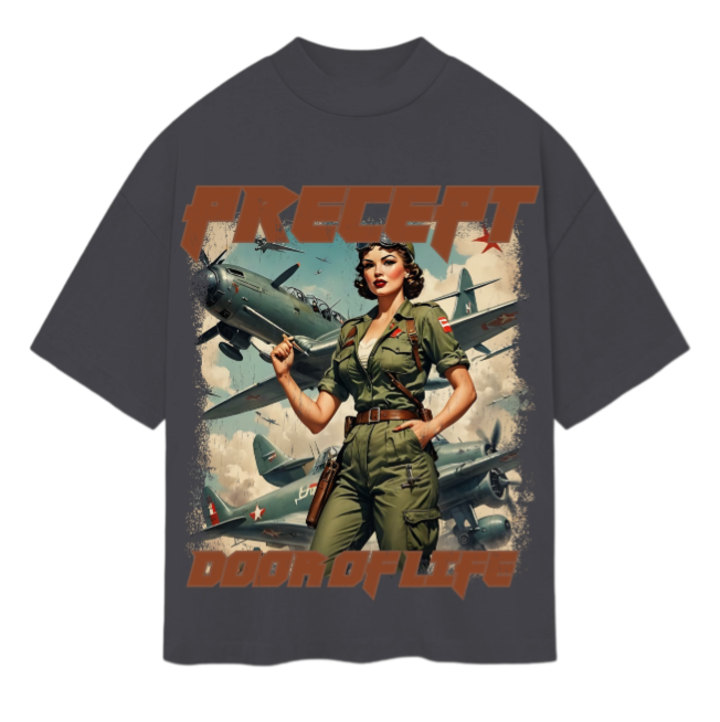 Precept 'Captain Girl' grey unisex graphic t-shirt with a bold 'Captain Girl' front print.