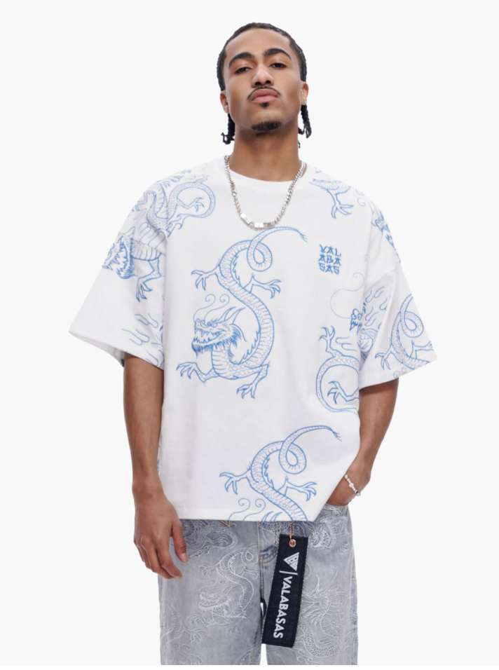 Valabasas 'Yurei' white graphic tee with a Japanese-inspired front print.