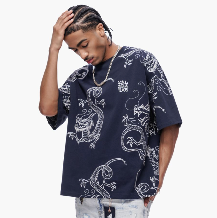 Valabasas 'Yurei' navy graphic tee with a Japanese-inspired front print.