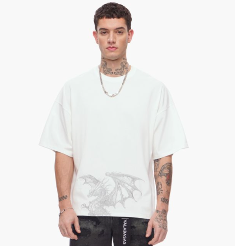 Valabasas 'Kunji' white graphic tee with a bold front print.