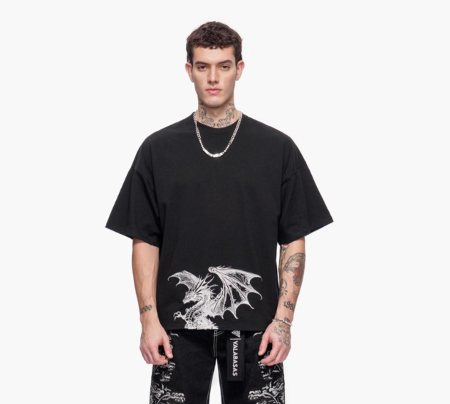 Valabasas 'Kunji' black graphic tee with a bold front print.