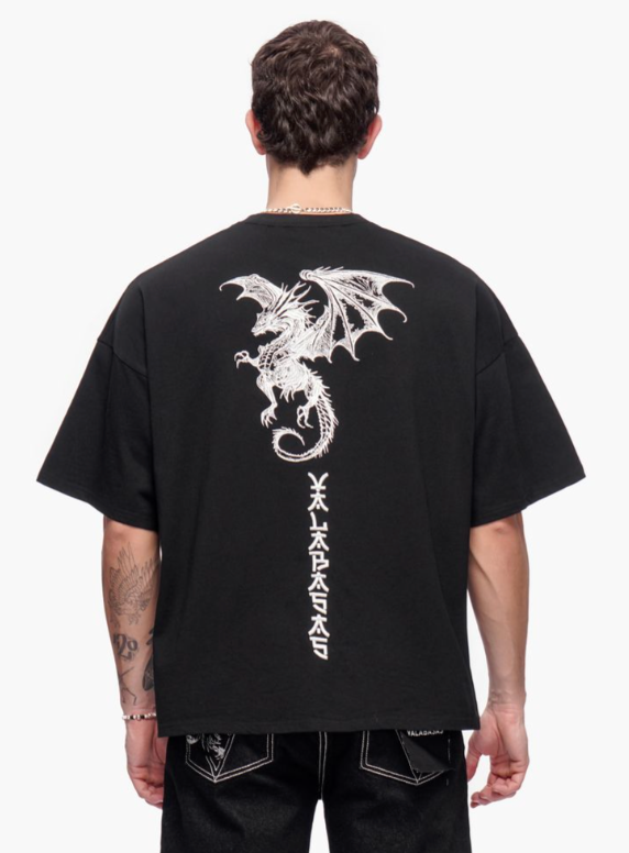 Valabasas 'Kunji' black tee — alternate view.