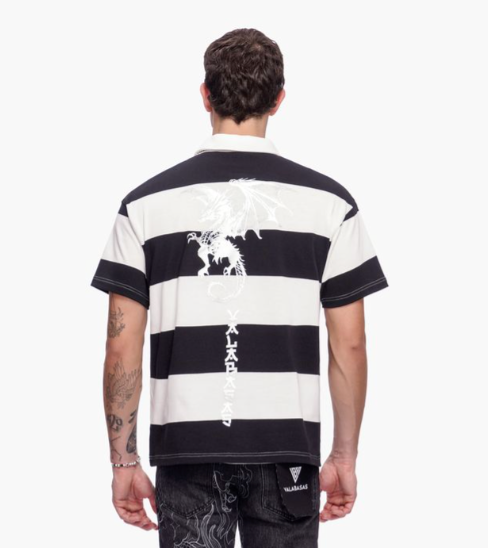 Valabasas 'Kaiju' black/white polo — alternate view.