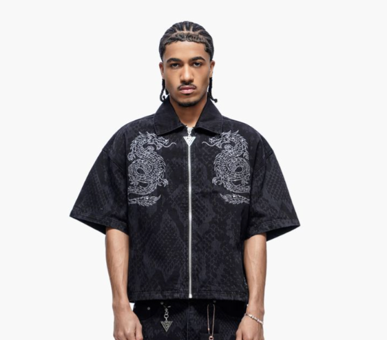 Valabasas 'Obsidian Twins' black full-zip layering top.