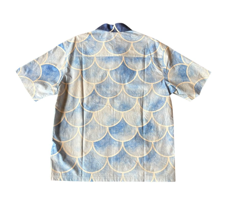 Valabasas 'Ocean Scale' blue zip-up — alternate view.