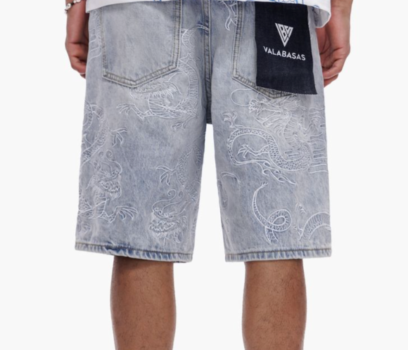 Valabasas 'Ganru' light blue denim shorts — alternate view.