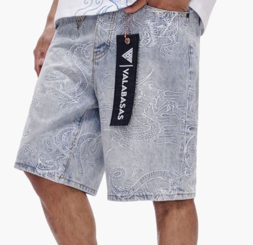 Valabasas 'Ganru' light blue denim shorts — alternate view.
