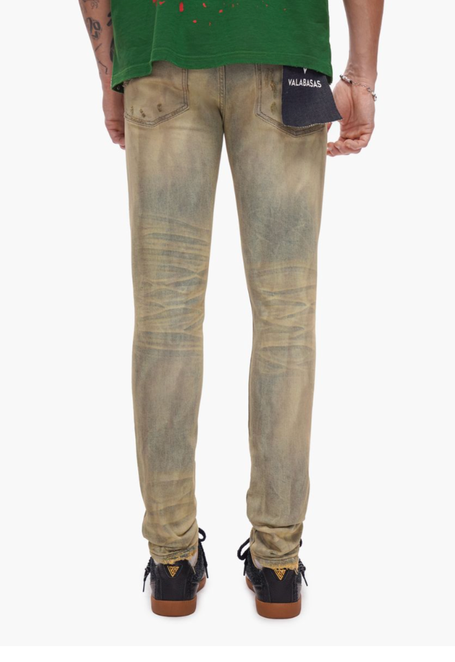 Valabasas 'Collage' skinny denim vintage wash — alternate view.