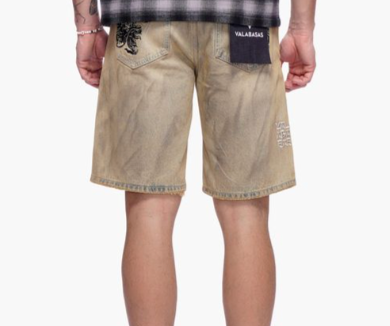 Valabasas 'Tsuki' vintage wash denim shorts — alternate view.
