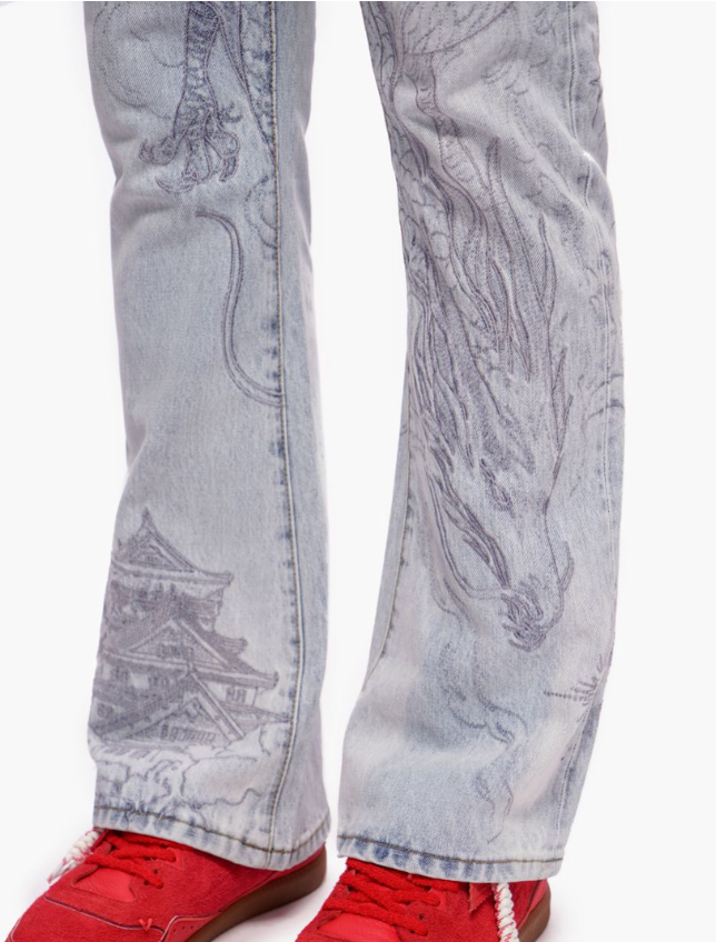 Valabasas 'Stone Serpent' light blue stacked denim — alternate view.