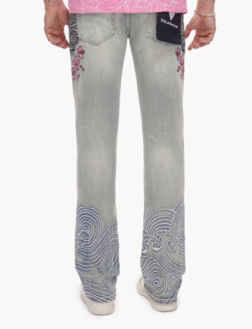 Valabasas 'Tenka' light blue stacked denim — alternate view.