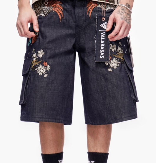 Valabasas 'Graviku' indigo denim shorts.