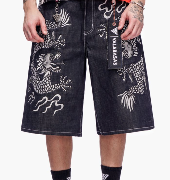 Valabasas 'Nexoza' indigo denim shorts.