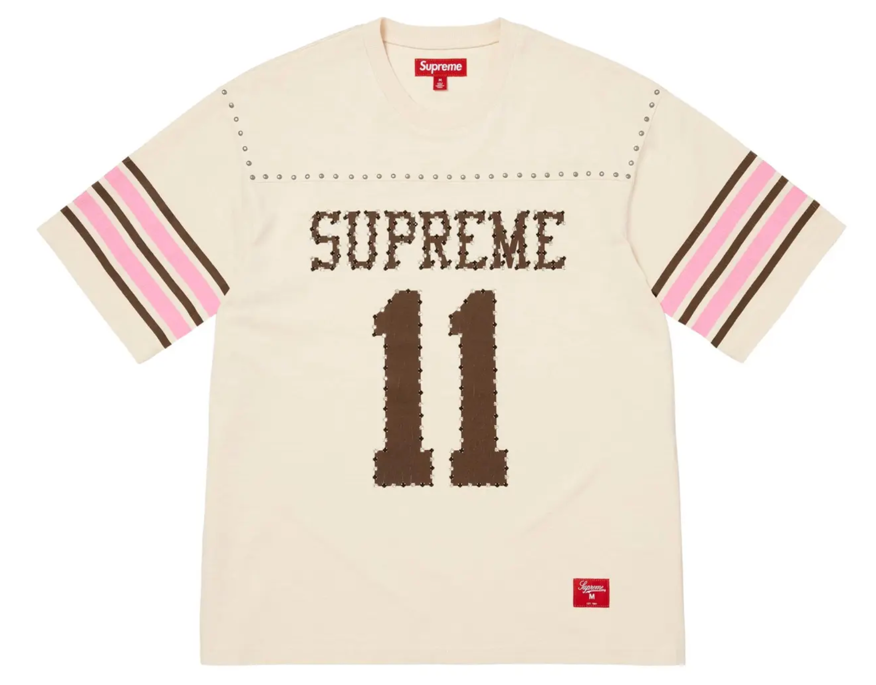 Supreme Studded Short-Sleeve Top 'Cream'