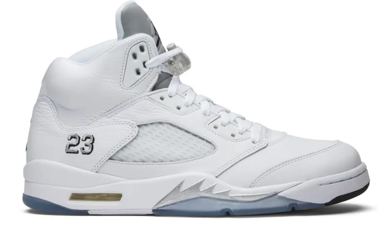 Michael Air Jordan 5 White Metallic