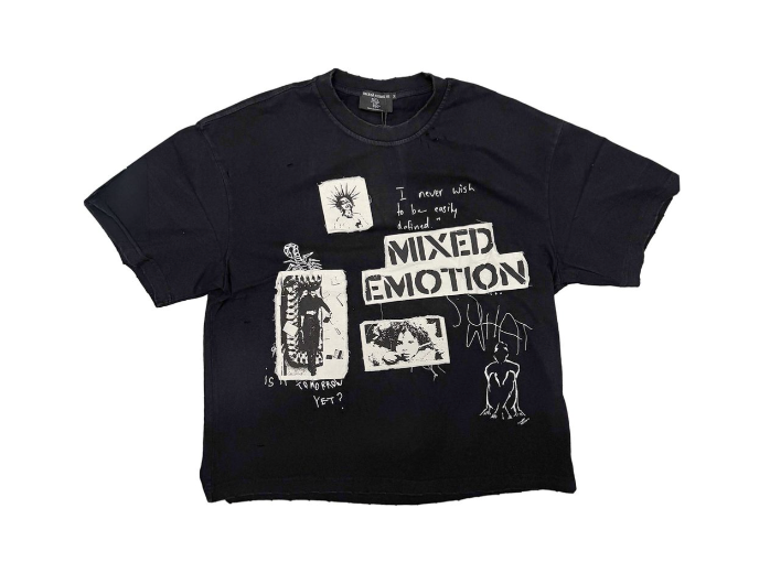 Mixed Emotion "Stamped" Black Tee