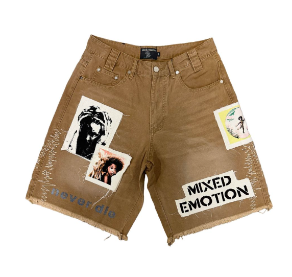 Mixed Emotion "Chaos" Brown Carpenter Shorts