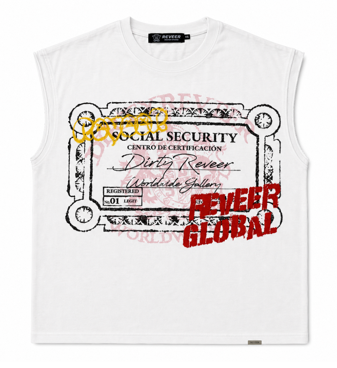 Reveer "Social Security" Cut Off Tee White