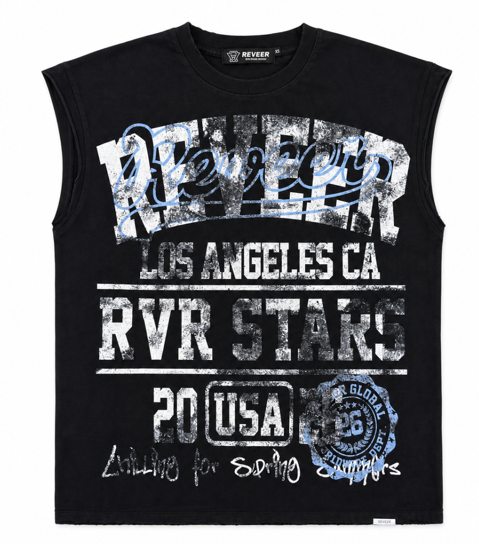 Reveer "Stars" Cut Off Tee Black