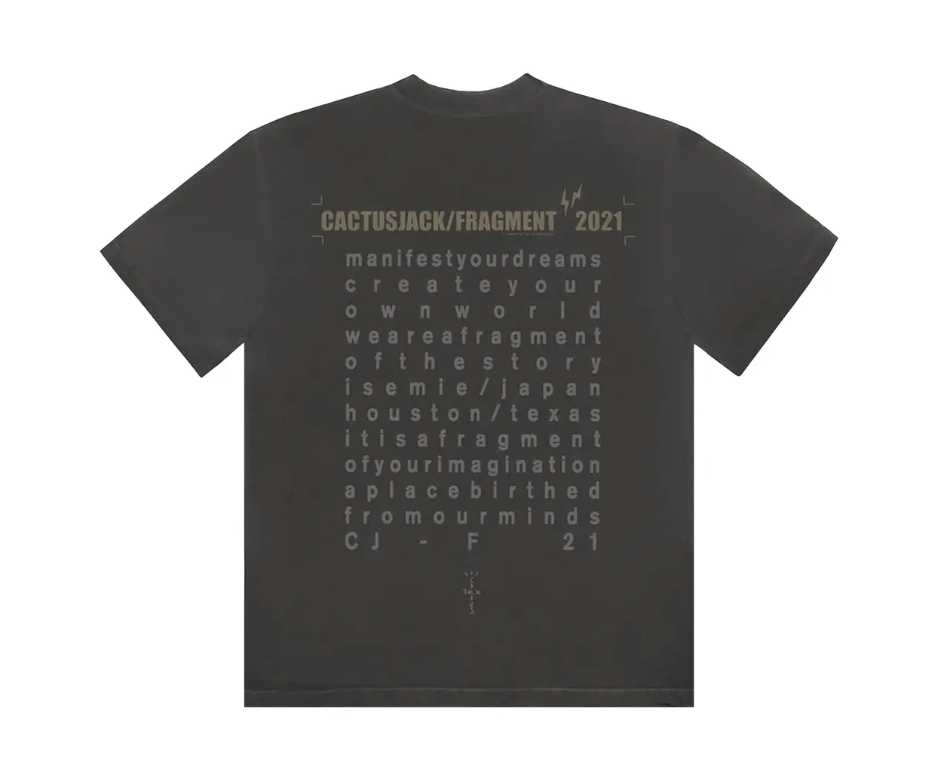 Travis Scott "Cactus Jack For Fragment Create" Washed Black T-Shirt