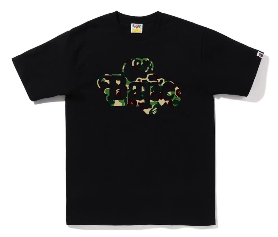 BAPE "ABC Camo Milo On BAPE" Black/Green Tee