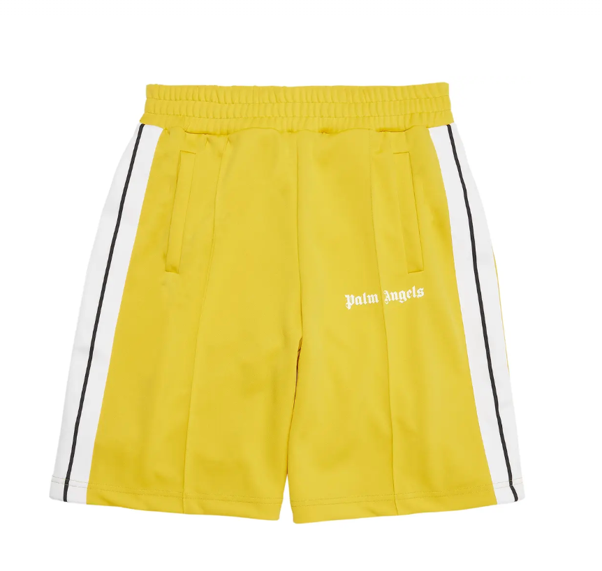 Palm Angels "Classic Track" Yellow/White Shorts