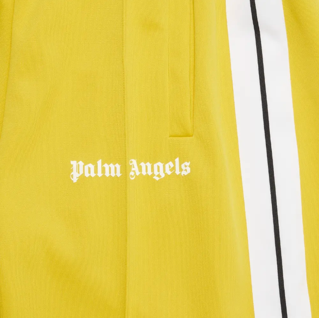 Palm Angels "Classic Track" Yellow/White Shorts