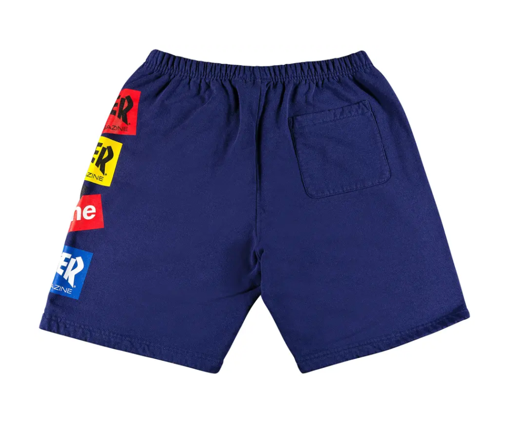 Supreme x Thrasher "Multi Logo" Wash Navy Sweatshorts