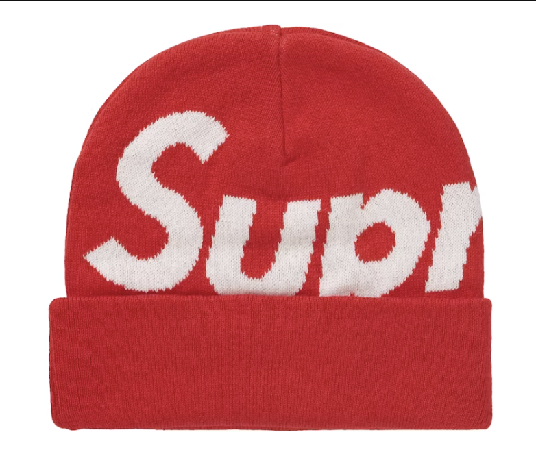 Supreme Big Logo Beanie- Red