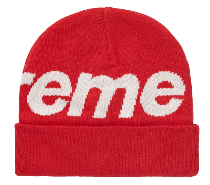 Supreme Big Logo Beanie- Red