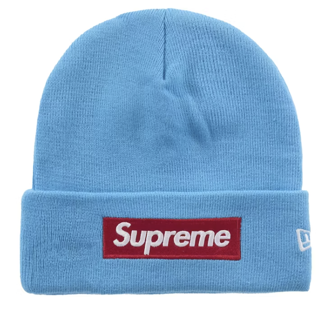 Supreme New Era Box Logo Beanie- Cyan