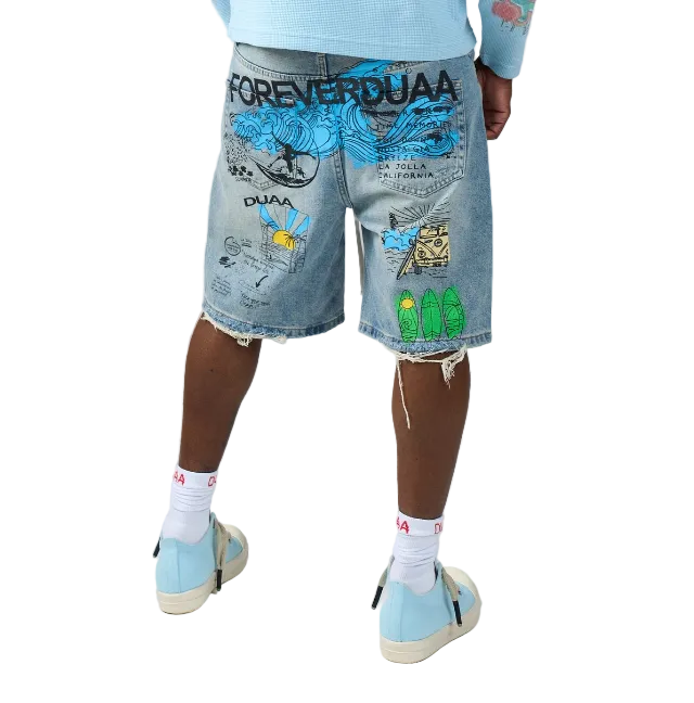 Duaa "Surf" Blue Shorts