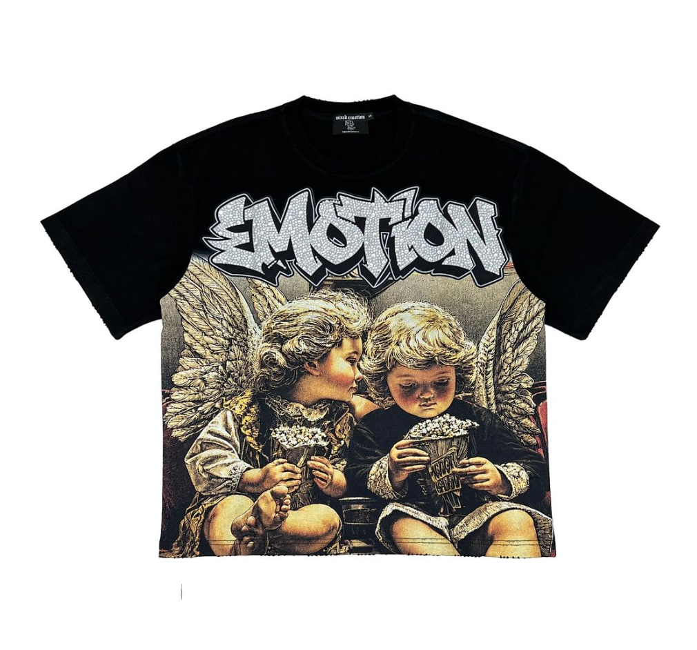 Mixed Emotion "Angel Whispers" Black Tee