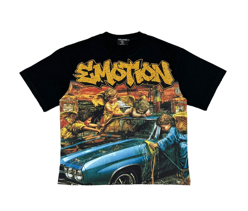 Mixed Emotion "Angel Wash" Black Tee