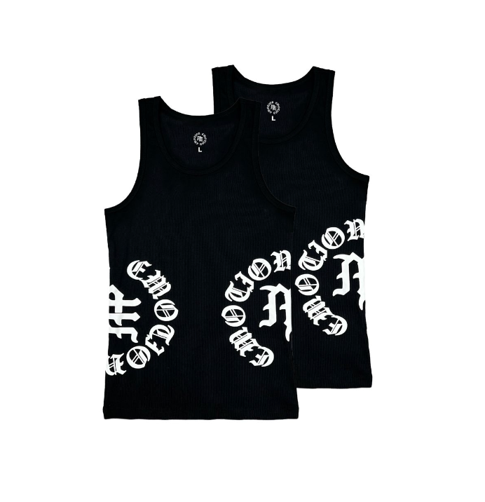 Mixed Emotion "Script" Black Tank Top 2-Pack
