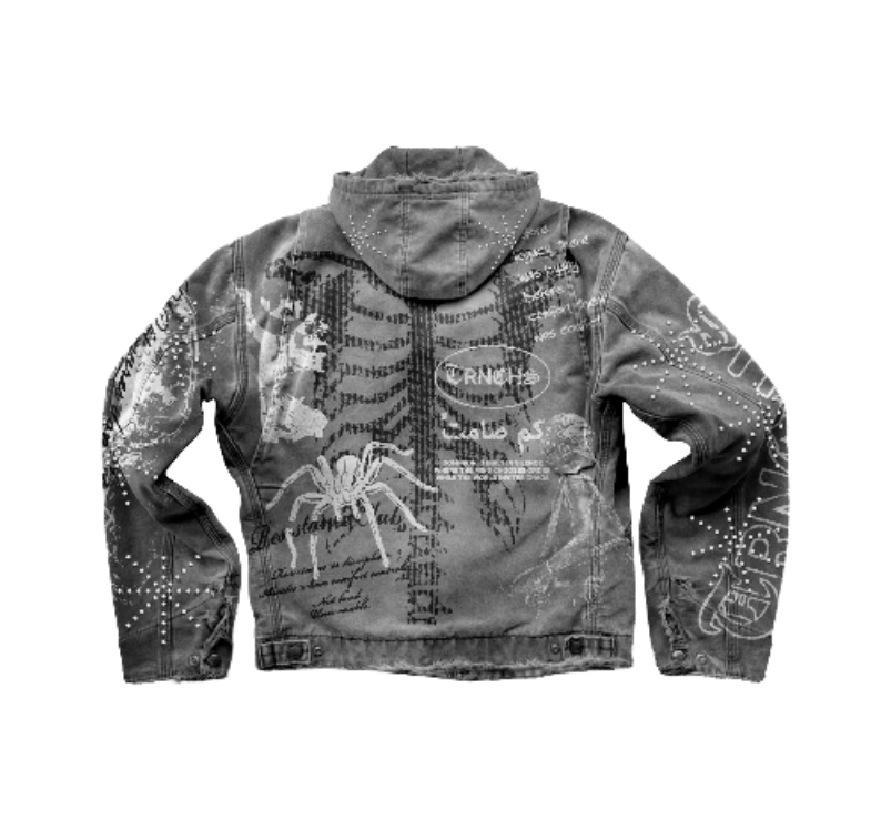 Trnchs "Shadow Rebellion" Hoodie Vintage Light Grey