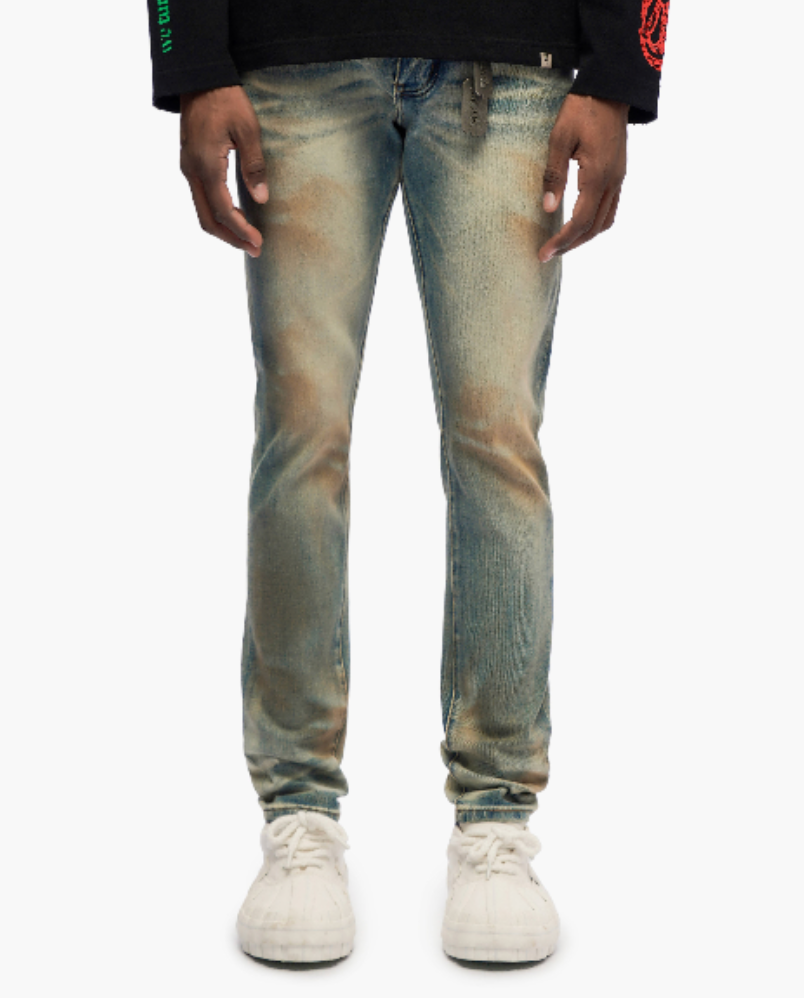 Trnchs "Monarch" Skinny Fit Jeans Dark Blue Wash