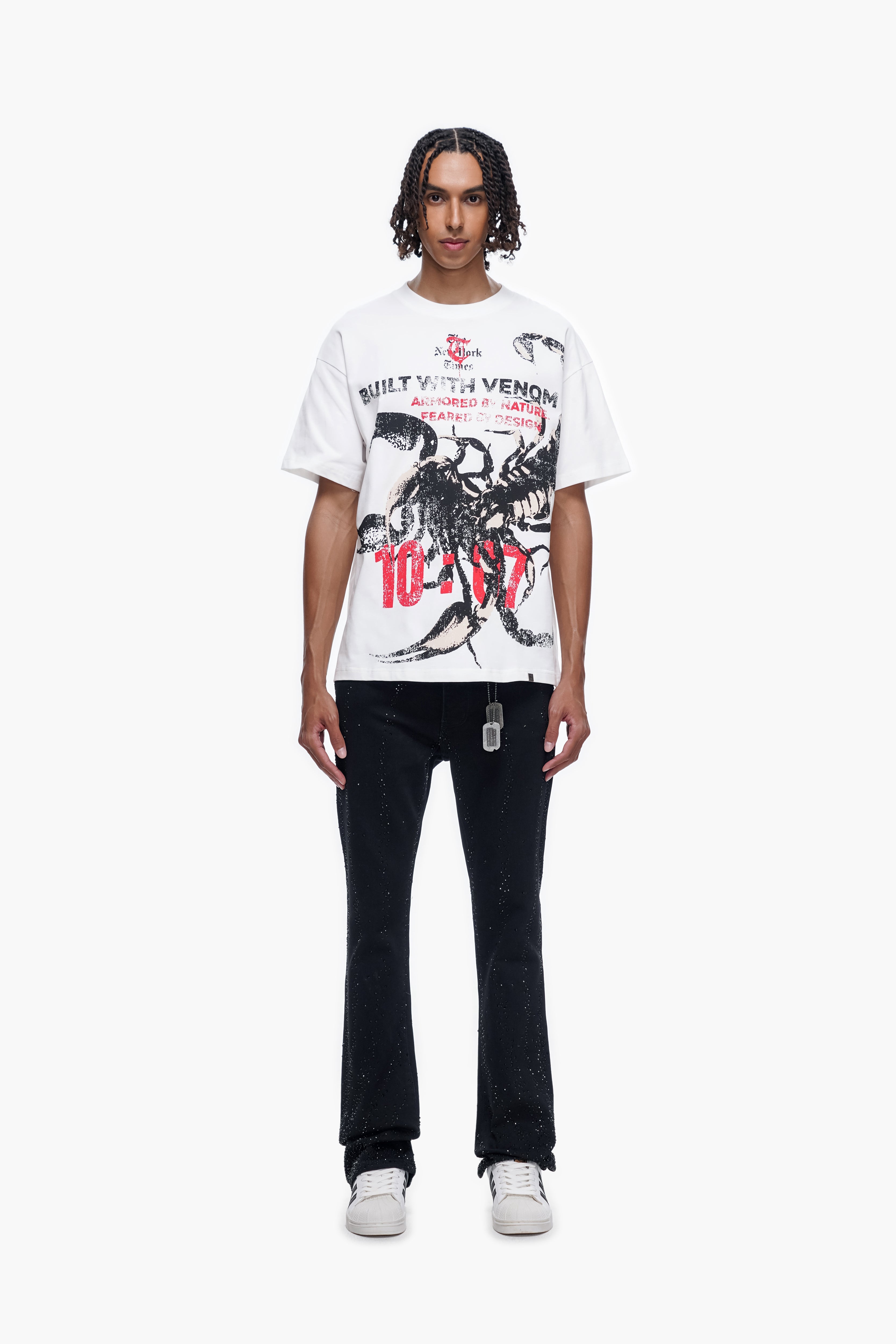 "BUILT IN VENOM" White Tee